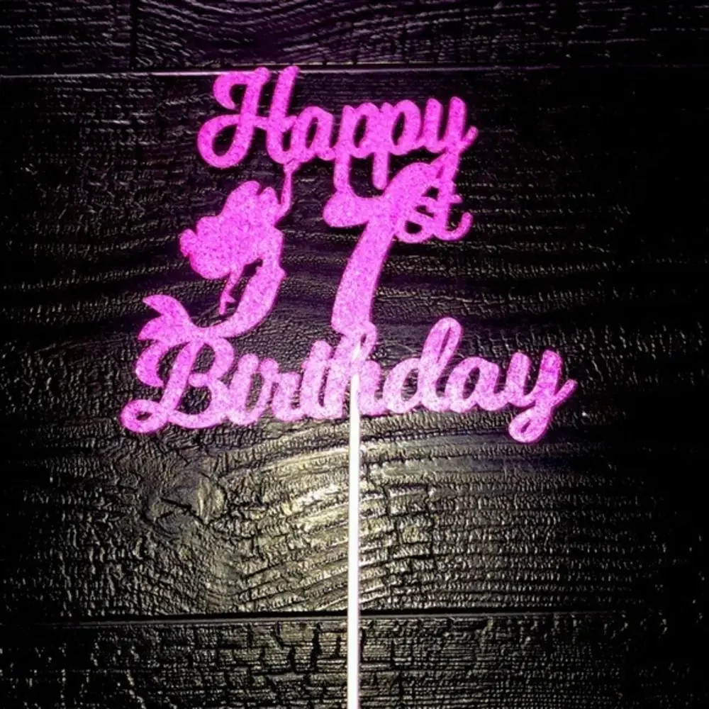Happy 1st Birthday Cake Topper Pick Mermaid Theme